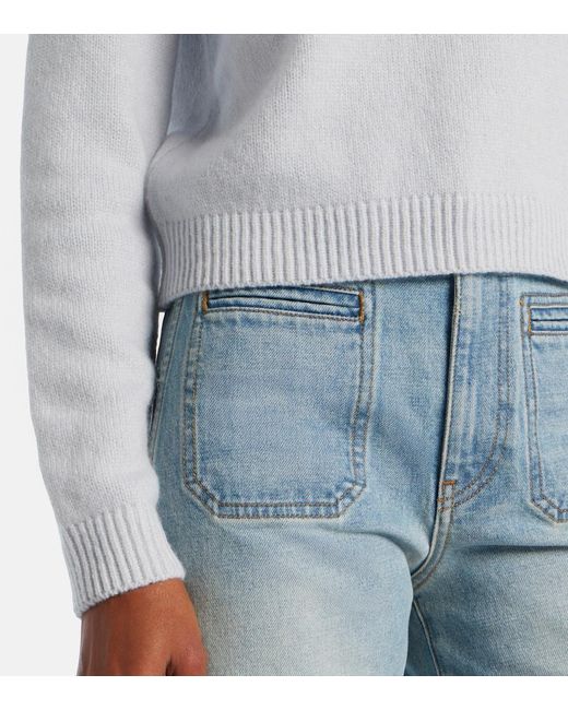Khaite White Leta Cashmere Sweater