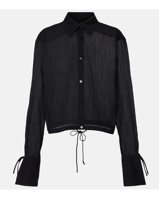 Totême  Black Cropped-Hemd Aus Baumwolle