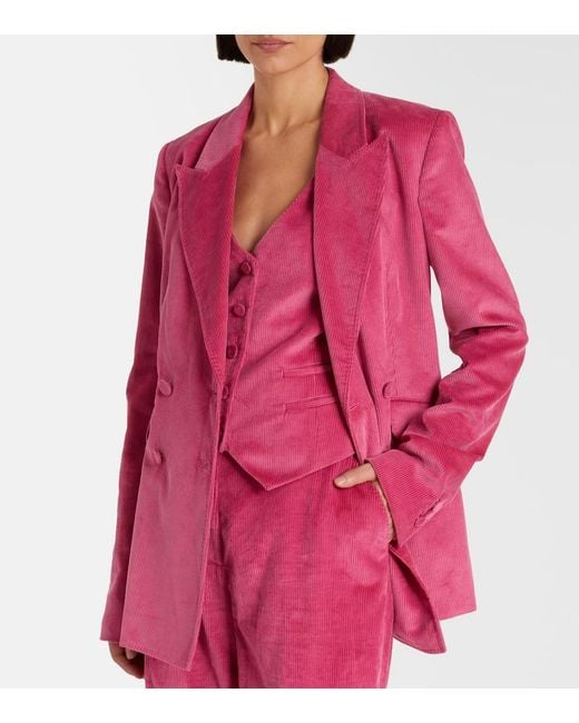Gabriela Hearst Pink Angela Cotton Corduroy Blazer