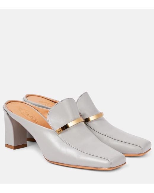 Tod's White Leather Mules