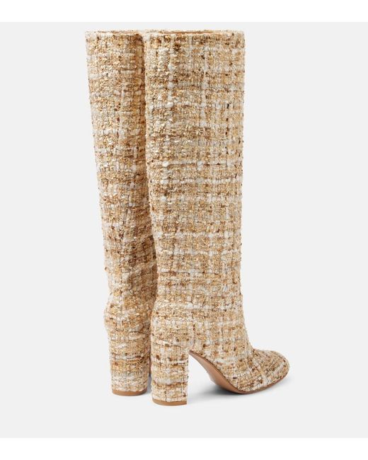 Gianvito Rossi Natural Boucle Knee-High Boots
