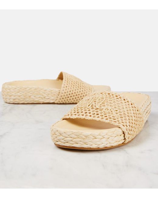Chloé Natural Isla Raffia-Effect Slides