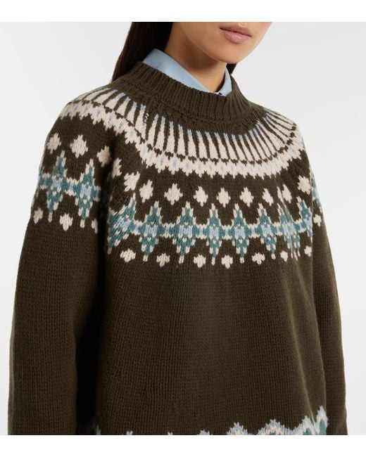 Alanui Green Sweet Winter Virgin Wool Sweater