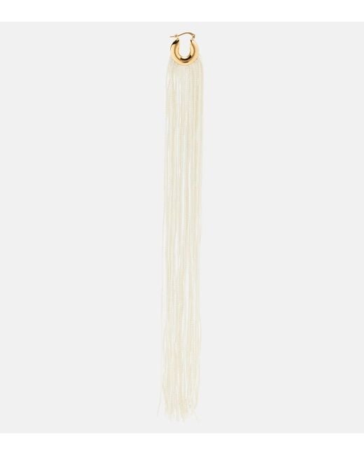 Pendientes De Aro Con Flecos Jil Sander de color White