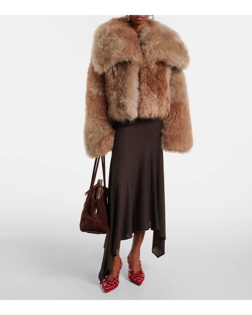 The Attico Brown Bomberjacke Aus Shearling