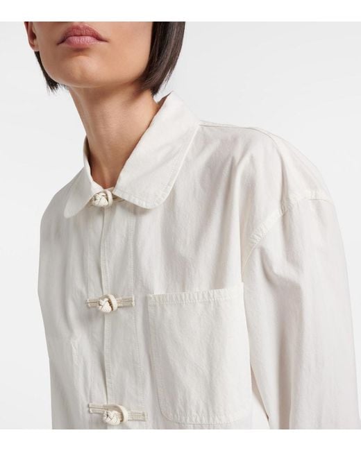 The Row White Behati Cotton Poplin Jacket