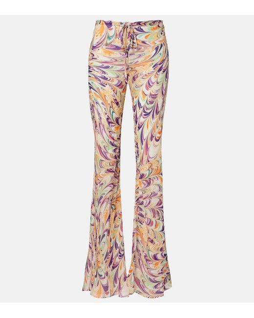 Alexandra Miro Pink Scarlett Printed Flared Pants