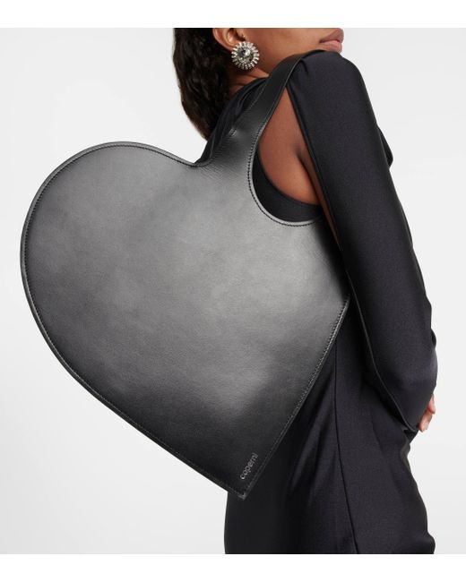 Coperni Black Heart Mini Leather Tote Bag