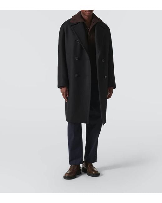 Dries Van Noten Mantel Aus Einem Wollgemisch in Black für Herren