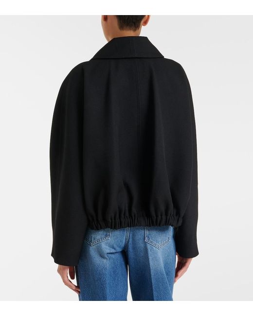 Victoria Beckham Black Arden Virgin Wool Gabardine Blouson Jacket