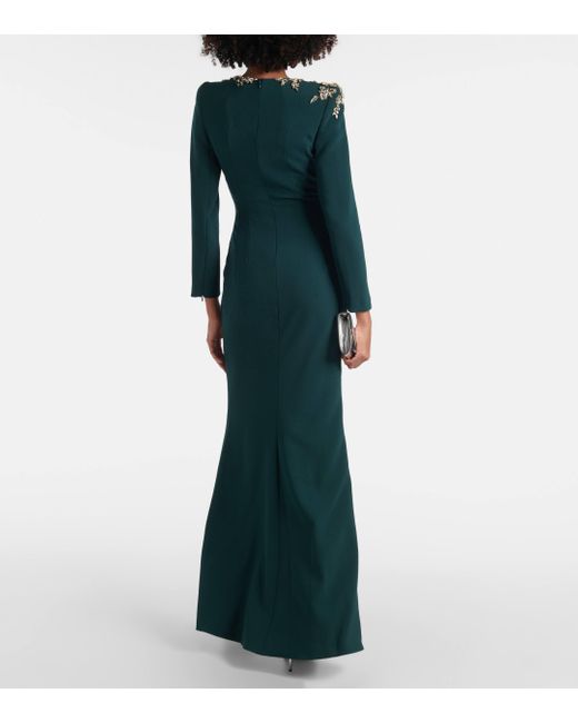 Jenny Packham Green Embellished Angel Eyes Gown