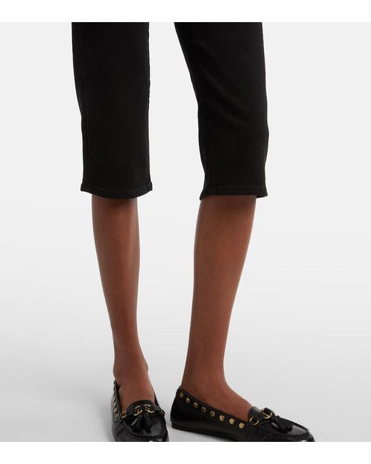 7 For All Mankind Black Capri Cropped Jeans