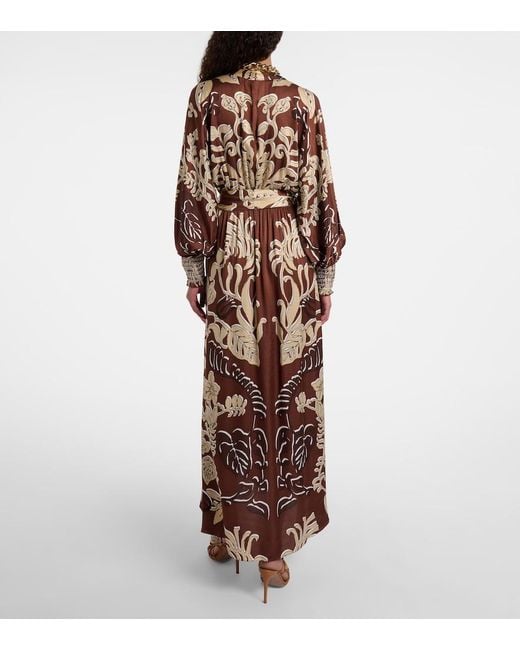 Poupette Brown Kristen Printed Maxi Dress