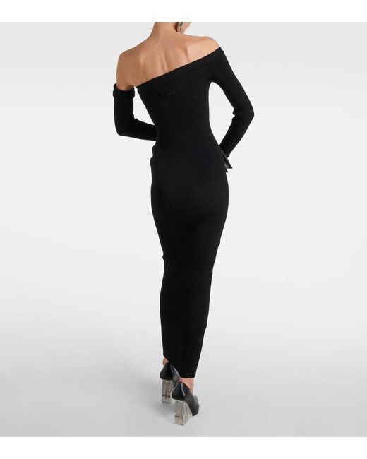 Jean Paul Gaultier Black Asymmetric Maxi Dress With Gloves