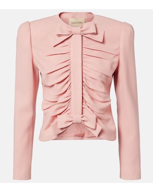 Valentino Pink Virgin Wool Crepe Jacket
