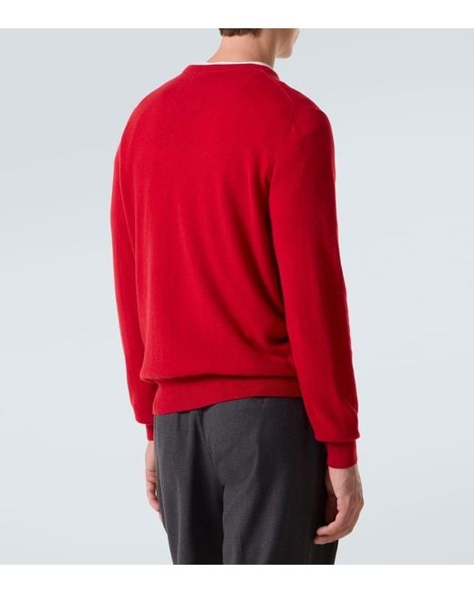 Rubinacci Red Cashmere Sweater for men