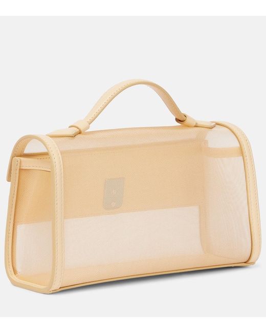 SAVETTE Black Symmetry Pochette Leather-Trimmed Tote Bag