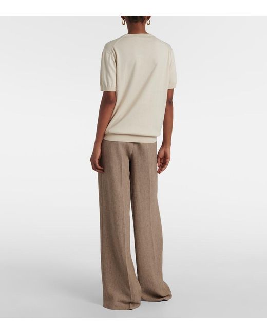 Loro Piana Natural Ice Wish Knitted Cotton Top