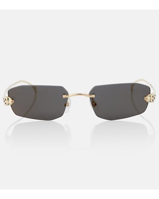 Cartier Gray Panthere De Cartier Rectangular Sunglasses