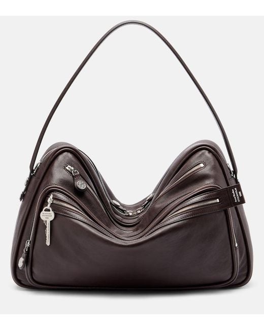 Acne Black Schultertasche Camero Medium Aus Leder