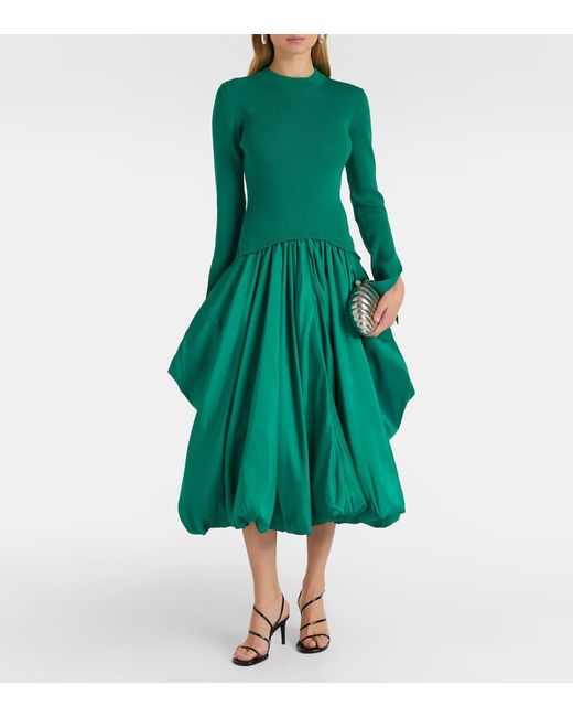 Jonathan Simkhai Green Kenlie Ribbed-Knit Midi Dress