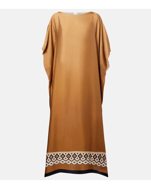 Max Mara Brown Belli Satin Kaftan