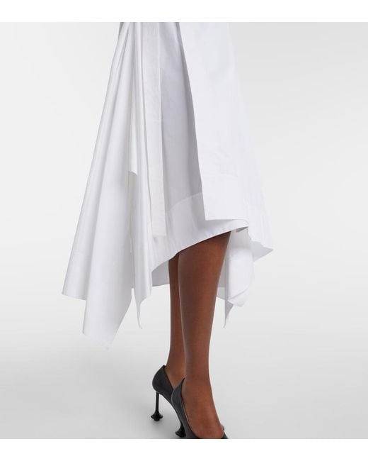 Loewe White Draped Cotton Wrap Dress