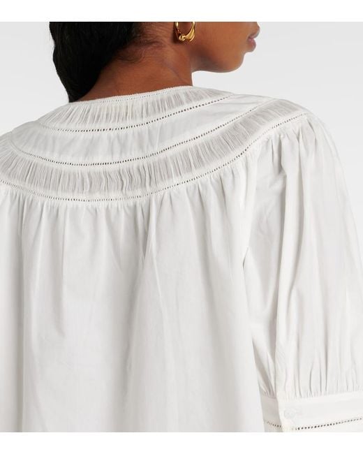 Falda Larga Harlow De Popelin De Algodon Ulla Johnson de color White