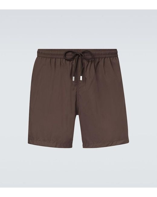 Fedeli Brown Madeira Swim Trunks for men