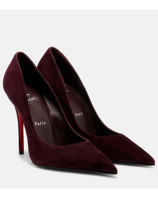 Christian Louboutin Red Miss Z 100 Suede Pumps