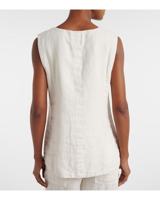 Velvet White Acie Linen Vest