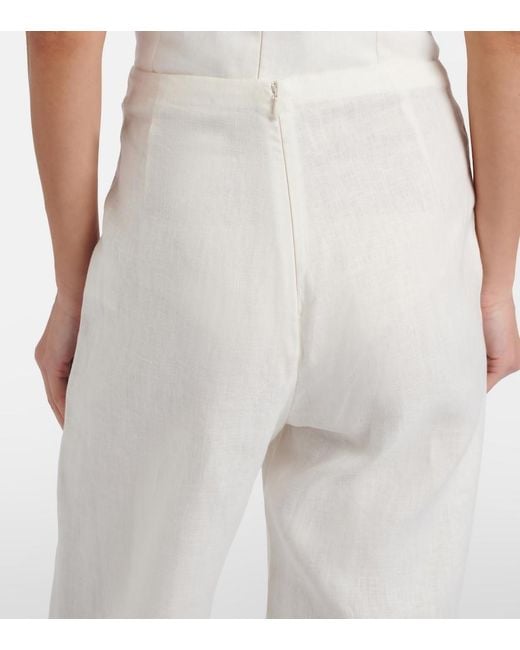 Faithfull The Brand White Ilride High-Rise Linen Straight Pants