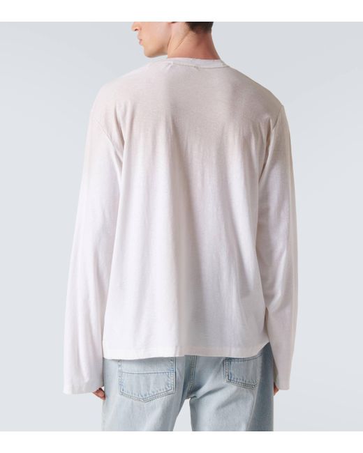 Acne White Logo Distressed Jersey T-shirt for men