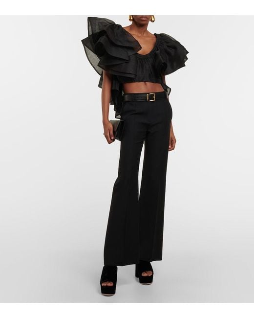 Gianvito Rossi Black Holly Velvet Platform Mules