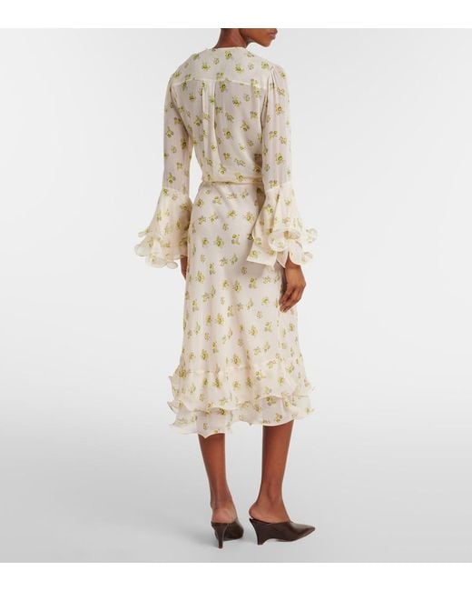 Dorothee Schumacher Natural Airy Daydream Floral Midi Skirt