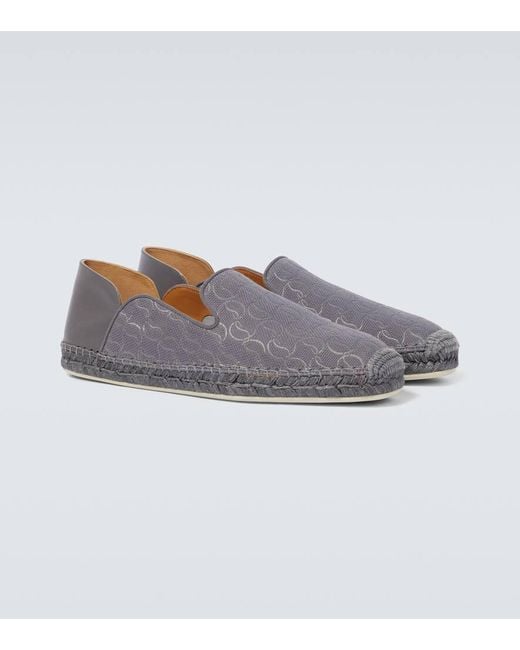 Christian Louboutin Espadrilles Espadon Aus Jacquard Mit Leder in Gray für Herren