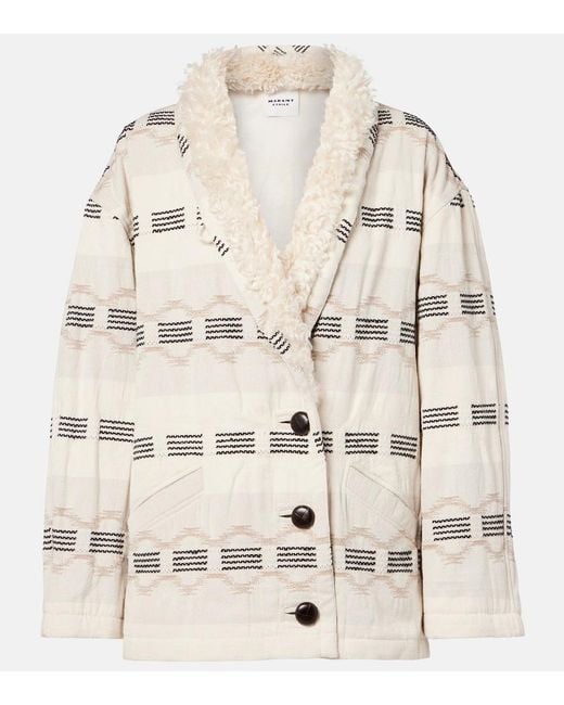 Isabel Marant Natural Qayla Cotton-Blend Jacquard Jacket