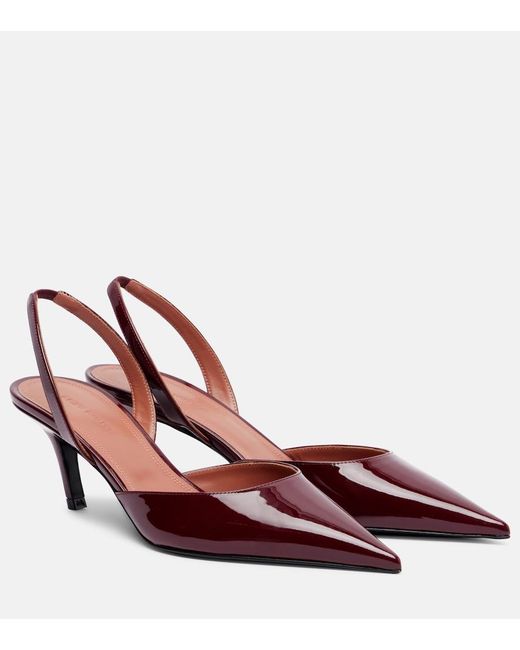 AMINA MUADDI Red Sofia 60 Patent Leather Slingback Pumps