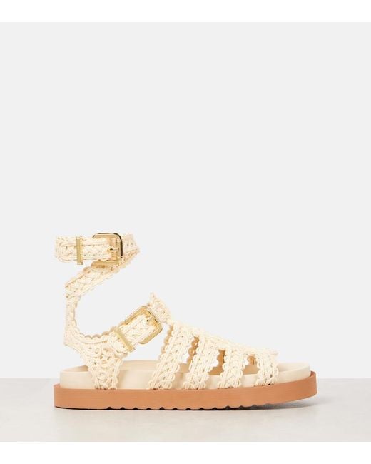 Zimmermann Natural Goldie Raffia Gladiator Sandals