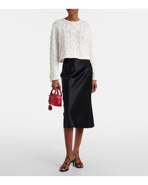 Rixo White Cardigan Kyra Aus Baumwolle