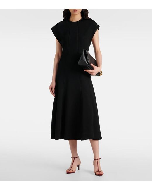 Jil Sander Black Ribbed-Knit Midi Dress