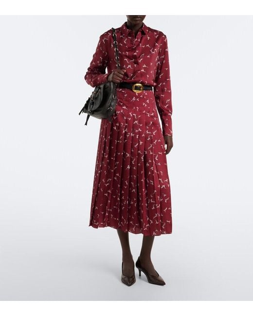 Altuzarra Red Chika Printed Satin Shirt