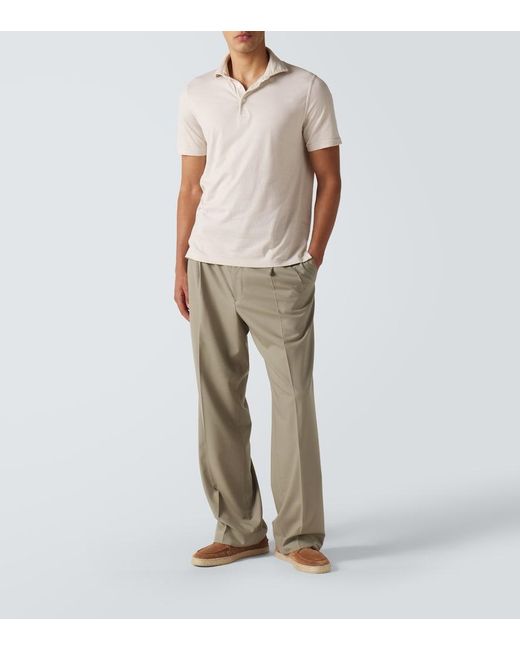Fedeli Natural Cotton Jersey Polo Shirt for men