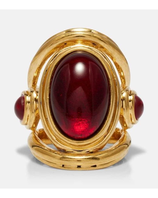 Bague A Ornements Saint Laurent en coloris Metallic