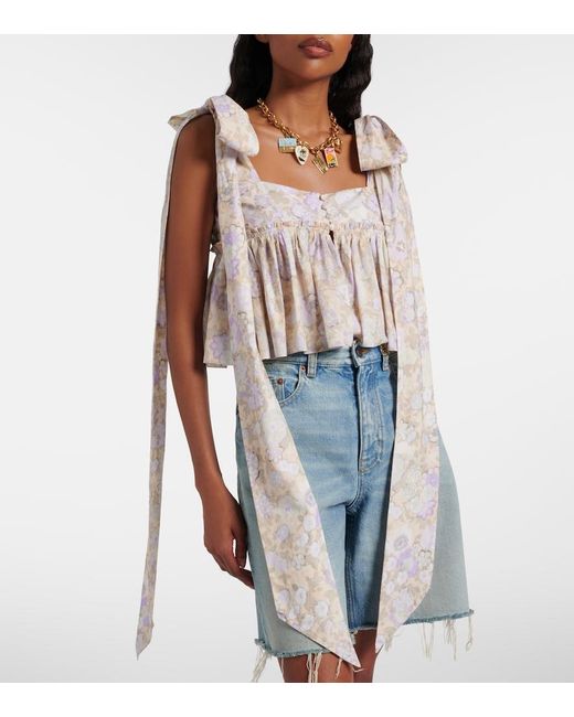 Chloé White Floral Cotton Top