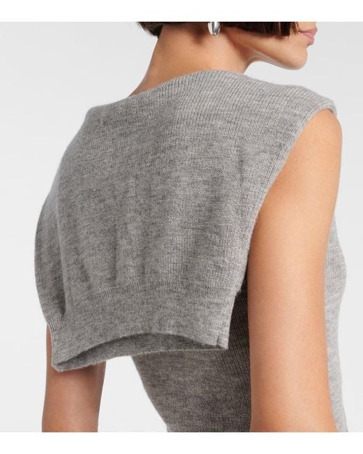 AYA MUSE Gray Vao Wool-Blend Minidress
