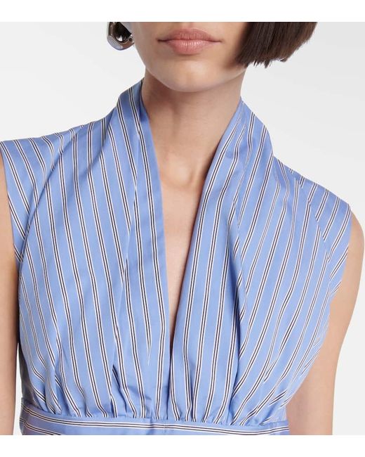 Patou Blue Minikleid Aus Baumwollpopeline