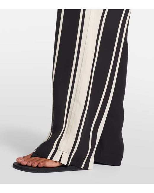Sir Black Pietra Printed Silk Crepe Wide-Leg Pants