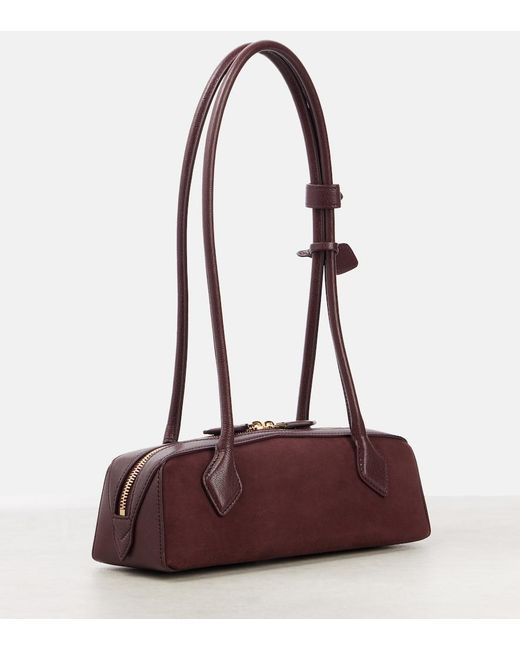 Alaïa Red Le Teckel Small Suede Shoulder Bag