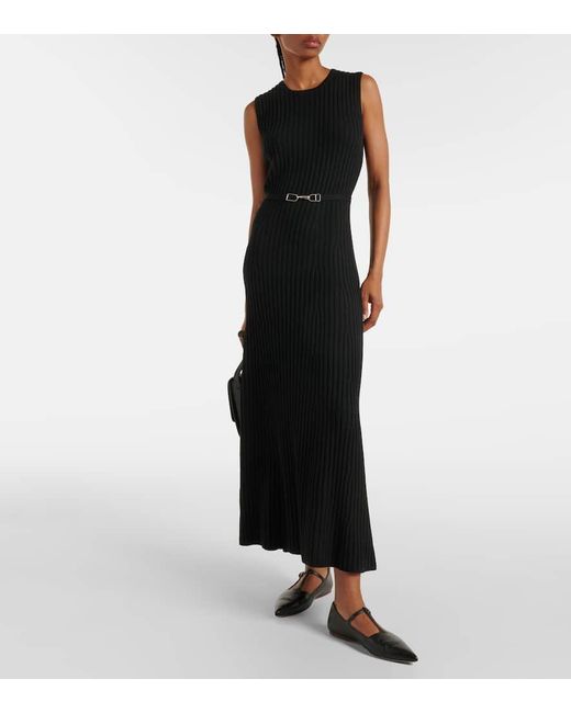 Gabriela Hearst Black Meier Wool And Cashmere Maxi Dress